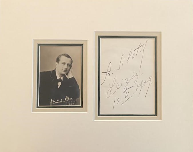 Siloti, Alexander - Matted Ensemble with Signature and Portrait.
